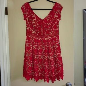 Red lace dress